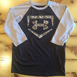 Under Armour YLG 3/4 sleeve baseball shirt